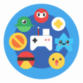 Sticker Amusant Retro Arcade (Recto)