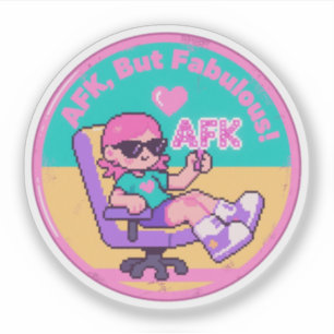 Sticker Amusant Vintage Gamer AFK Lounge Retro Design