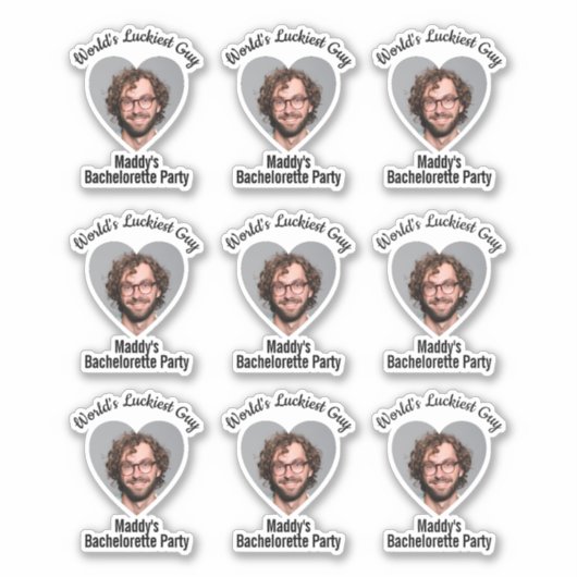 Sticker Amusante Bachelorette Party Groom's Face Favor (Devant)