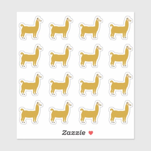 Sticker Amusante Llama Animal (Feuille)