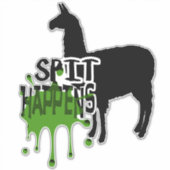 Sticker Amusante Llama mème crache se produit (Devant)