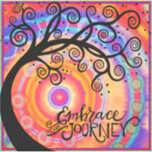 Sticker Amusants colorés Embrassez l'arbre du voyage (Devant)