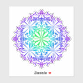 Sticker Amusement amusant boho design de tourbillon floral (Feuille)