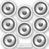 Sticker Amusement cool Musique Conception du haut-parleur (Devant)