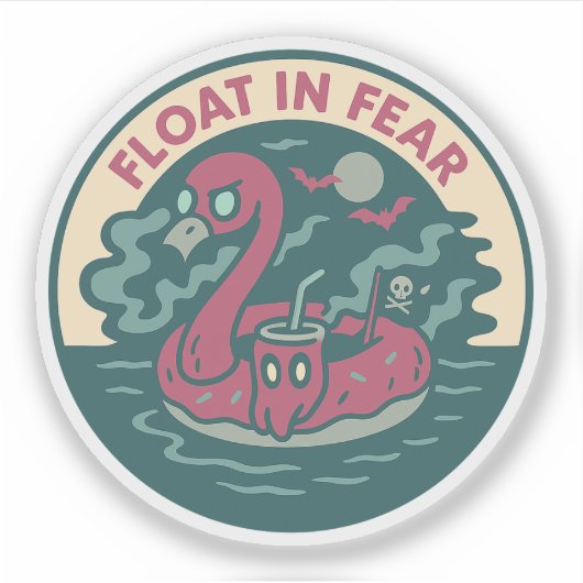 Sticker Amusement de Flamant Pirate Effrayant (Devant)