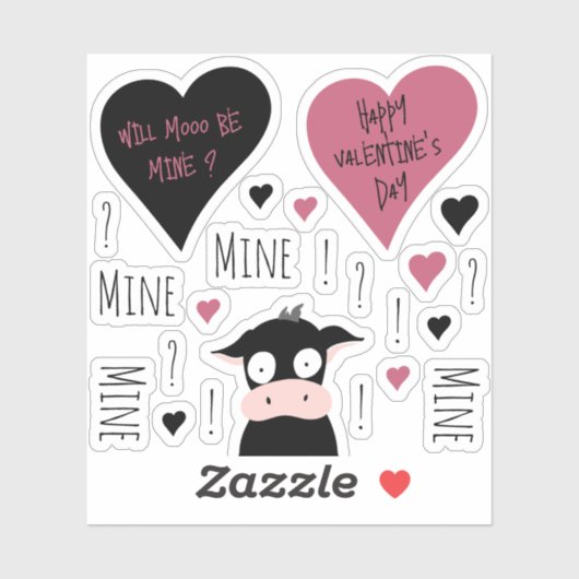Sticker Amusement Mine Mine Mine Collection de mines Vache (Feuille)