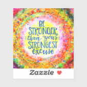 Sticker Amusement Soyez Forte Motivation Inspiritisme tend (Feuille)