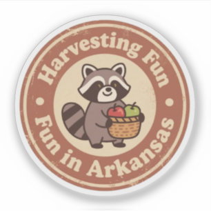 Sticker Amusement vintage en Arkansas Raccoon Récolte