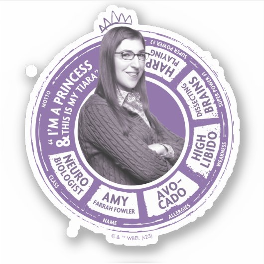 Sticker Amy Farrah Fowler - Graphique d'informations (Devant)