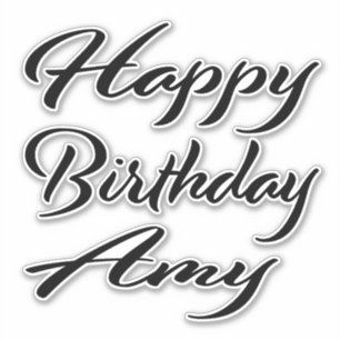 Sticker Amy Nom Prénom Anniversaire de la Broderie noire