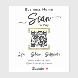 Sticker Analyser pour payer le code QR métier