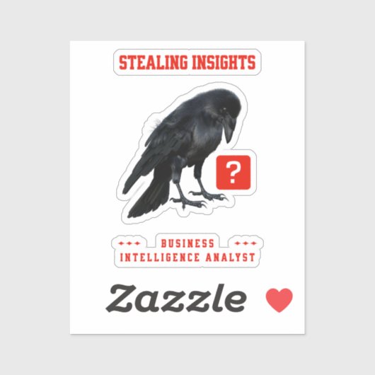 Sticker Analyste en intelligence d'affaires Crow (Feuille)