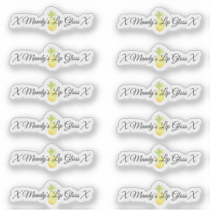 Sticker anananassap Lip Gloss Packaging Logo