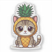 Sticker Ananas chat mignon (Devant)