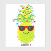 Sticker Ananas de Noël Tropical (Feuille)