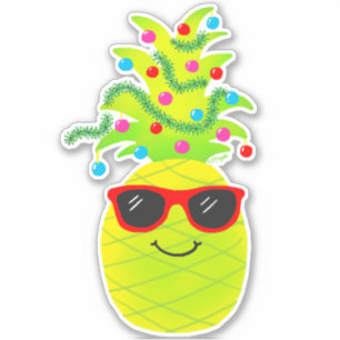 Sticker Ananas de Noël Tropical