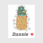 Sticker Ananas de Noël tropical (Feuille)