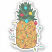Sticker Ananas de Noël tropical (Recto)