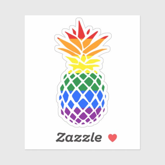 Sticker Ananas | drapeau arc-en-ciel (Feuille)
