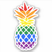 Sticker Ananas | drapeau arc-en-ciel (Devant)
