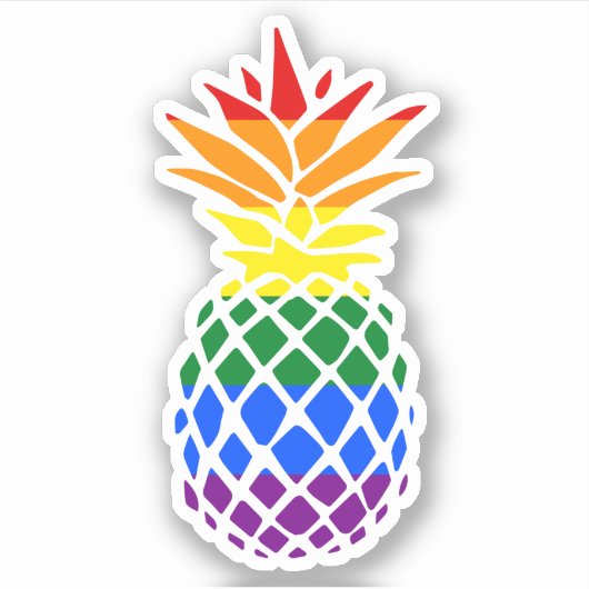 Sticker Ananas | drapeau arc-en-ciel (Devant)