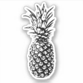 Sticker ananas en noir et blanc clair ou blanc (Devant)