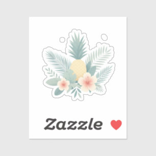 Sticker Ananas floral & Hawaiian