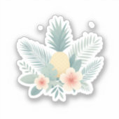 Sticker Ananas floral & Hawaiian (Recto)