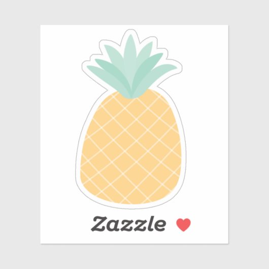 Sticker Ananas mignon - Tropical (Feuille)