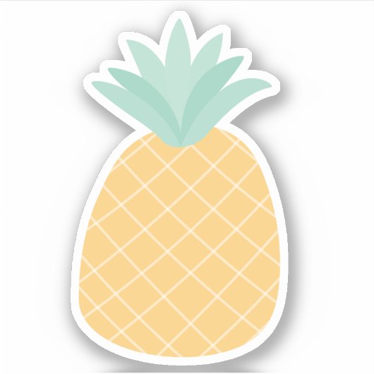 Sticker Ananas mignon - Tropical (Devant)