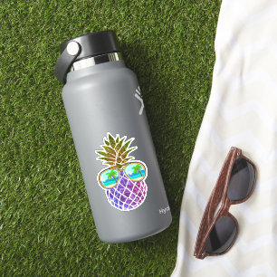 Sticker Ananas rétro boho avec lunettes de soleil