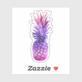Sticker Ananas rose et violet (Feuille)