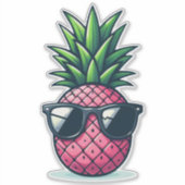 Sticker Ananas rose Preppy (Devant)