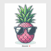 Sticker Ananas rose Preppy (Feuille)