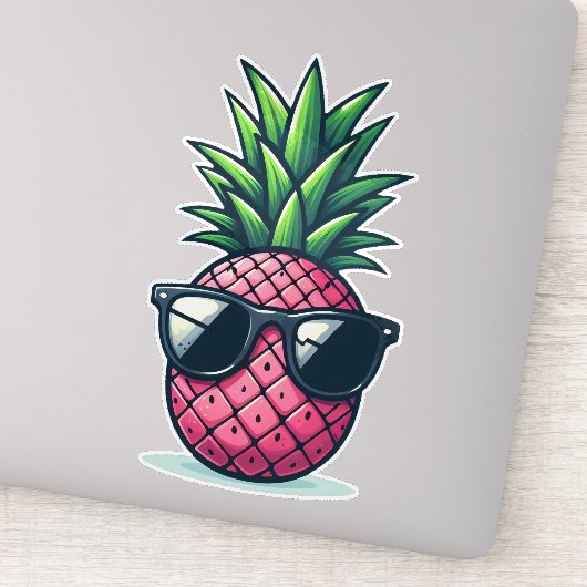 Sticker Ananas rose Preppy (Détail)