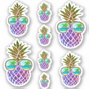 Sticker Ananas rose tropicale
