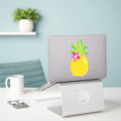 Sticker Ananas tropical lumineux (Ordinateur portable sur le bureau)