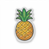 Sticker Ananas tropical : Saveur de l'été (Devant)