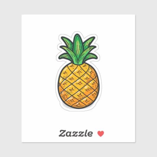 Sticker Ananas tropical : Saveur de l'été (Feuille)