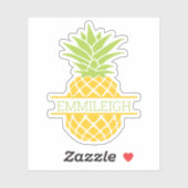 Sticker Ananas vert jaune personnalisé (Feuille)
