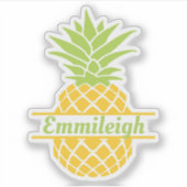 Sticker Ananas vert jaune tendance (Devant)