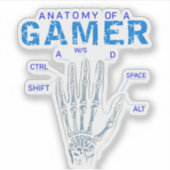 Sticker Anatomie de la main de squelette pour les joueurs (Devant)