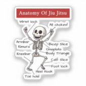 Sticker Anatomie Drôle De Jiu Jitsu Technique De Soumissio (Recto)