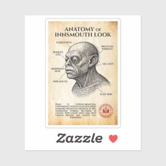 Sticker Anatomie du regard de l'intérieur - Notes internes (Feuille)