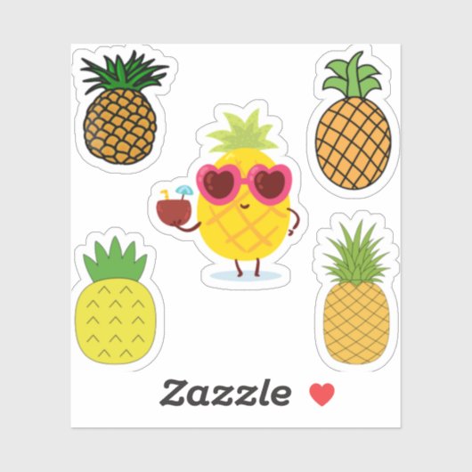 Sticker Anatomie d'un ananas (Feuille)