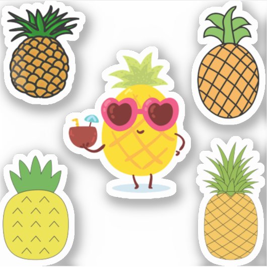 Sticker Anatomie d'un ananas (Devant)