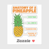 Sticker Anatomie D'Un Ananas Amateurs Vacances Cool De Fam (Feuille)