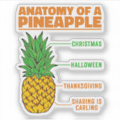 Sticker Anatomie D'Un Ananas Amateurs Vacances Cool De Fam (Devant)
