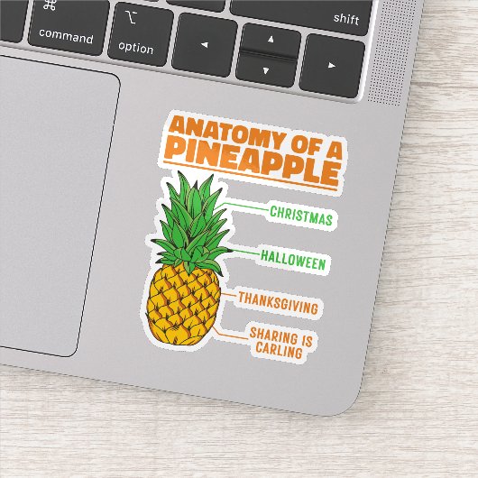 Sticker Anatomie D'Un Ananas Amateurs Vacances Cool De Fam (Détail)