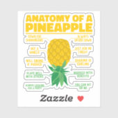 Sticker Anatomie D'Un Ananas Drôle Amateurs D'Ananas Cool (Feuille)